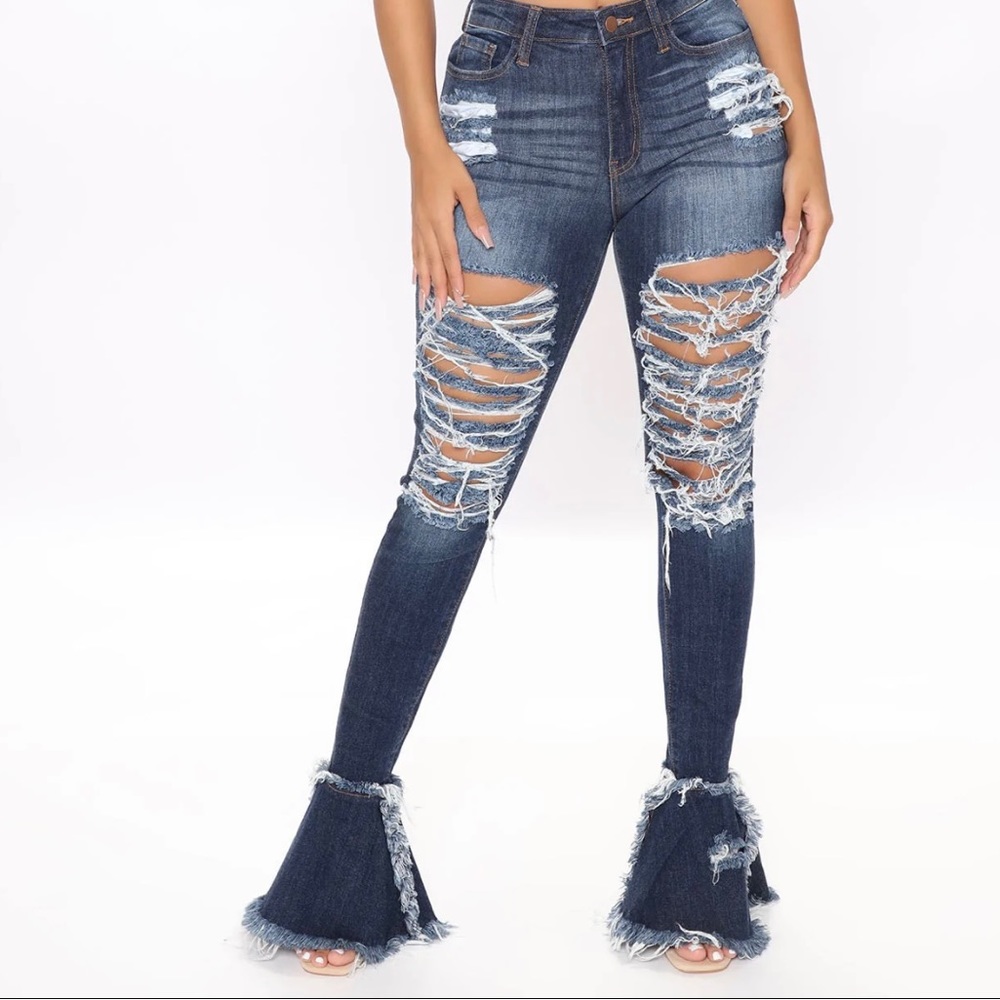 Fray What You Mean Flare Leg Size 13